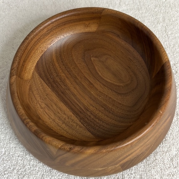 Vintage Solid Wooden Chip And Dip Snack Bowl Tray Large Size - 14” - Picture 4 of 7